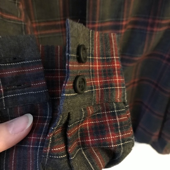 Eskandar cotton high neck grey plaid shirt, 1. - Picture 2 of 5